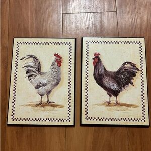 Rustic Rooster Wall Art Set